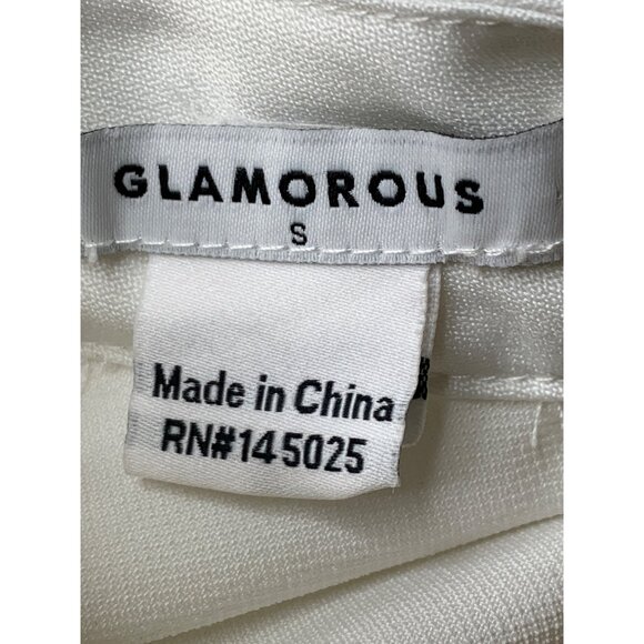 Glamorous White High Neck Romper S Summer Slit Back Elastic Waist New RA10077 - Picture 4 of 9